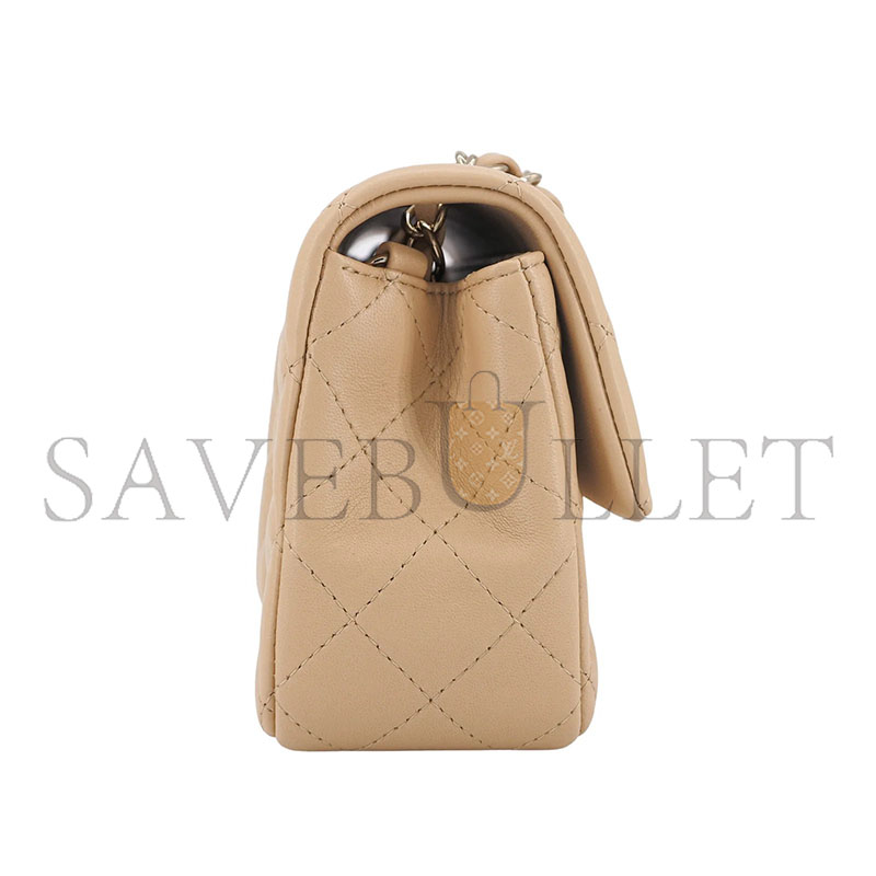 Ch**el master beige lambskin mini rectangular flap bag (20*12*6cm)